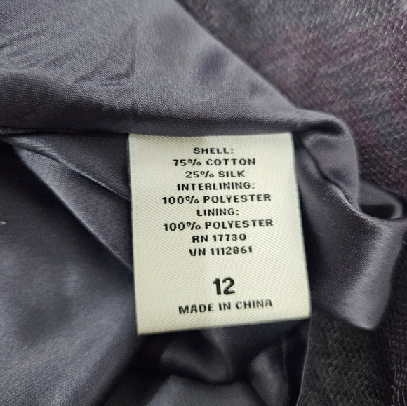 Lela‎ Rose & Target Purple Watercolor Floral Silk Blend Midi Dress Size 12 C102 - Picture 9 of 11